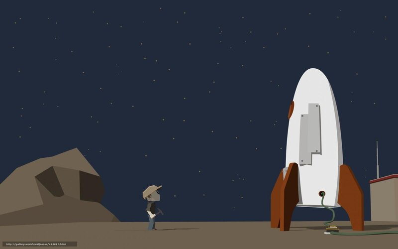 Astronaut with rocket on alien planet