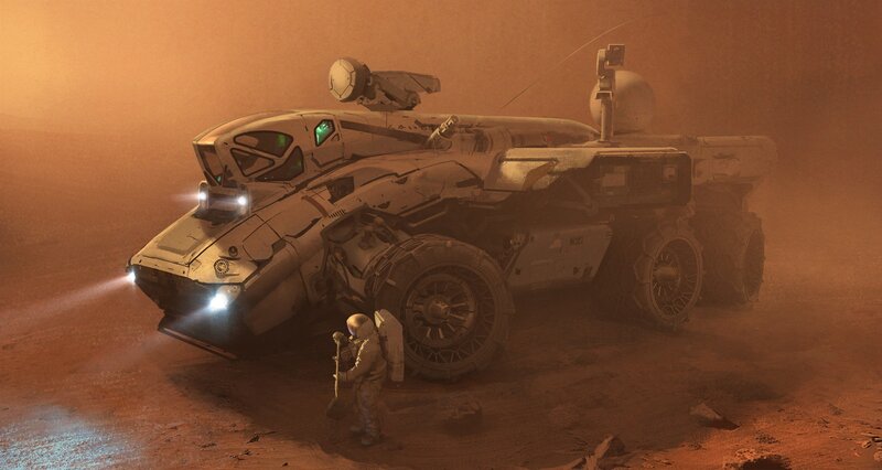 Astronaut with Rover