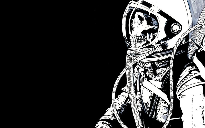 Astronaut with Skull