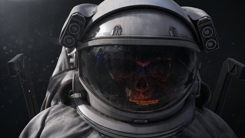 Astronaut with Skull Visor