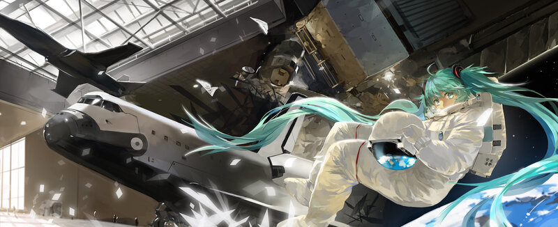 Astronaut with Teal Hair