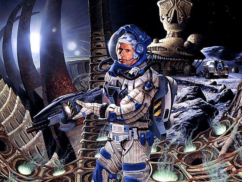 Astronaut with Weapon — Blue