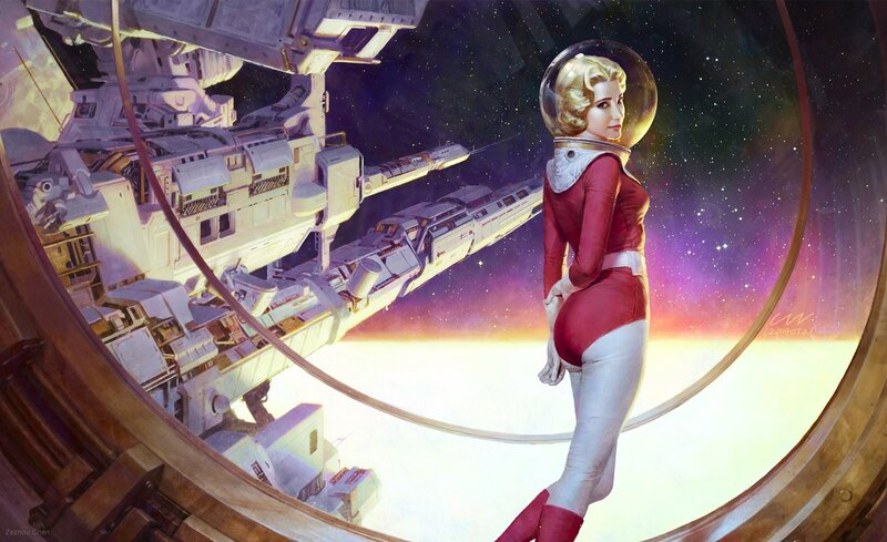 Astronaut Woman in Space