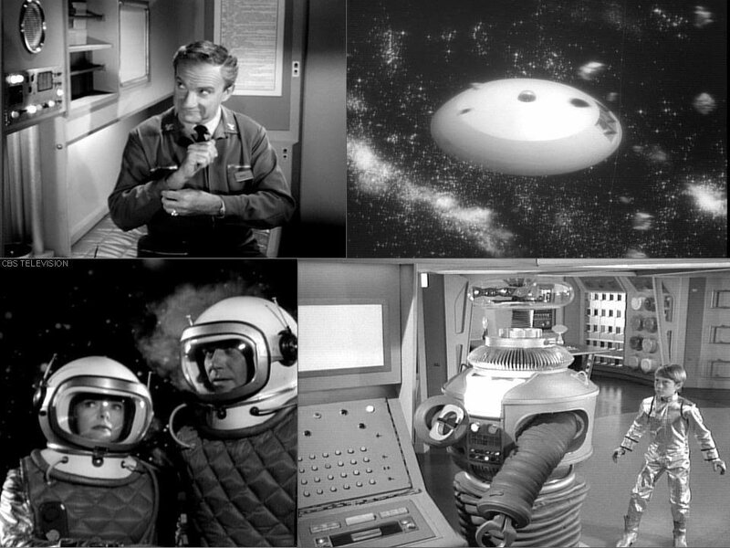 Astronauts and Robot in Spaceship