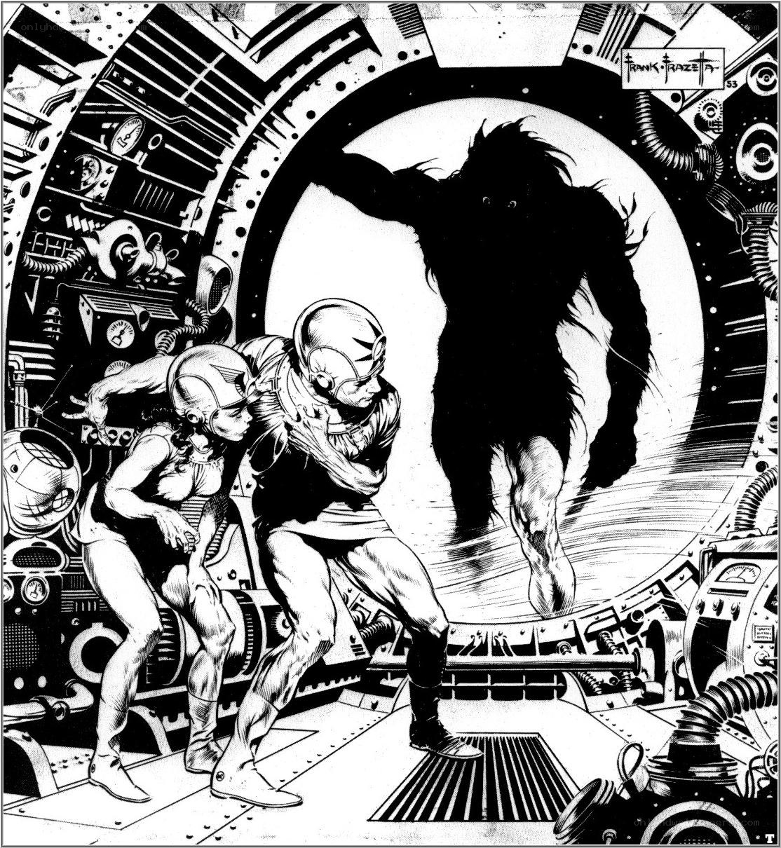 astronauts face alien creature