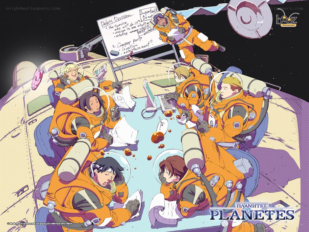 Astronauts in a space meeting