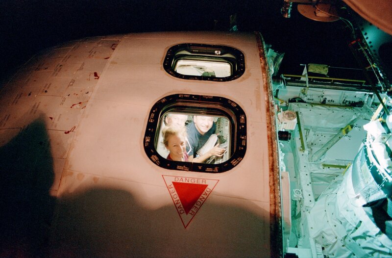 Astronauts in a space module