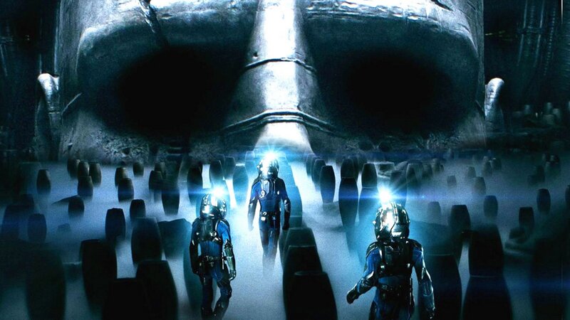 astronauts in alien temple