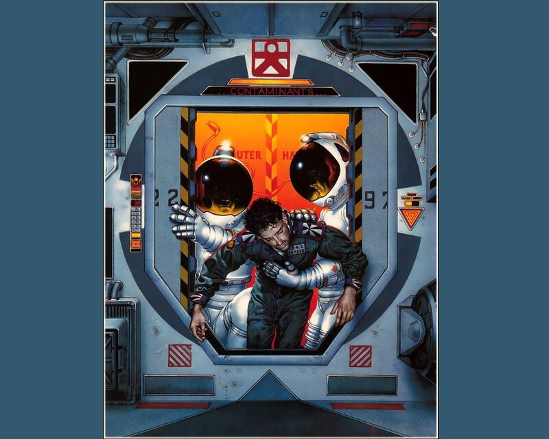 astronauts in contaminated zone