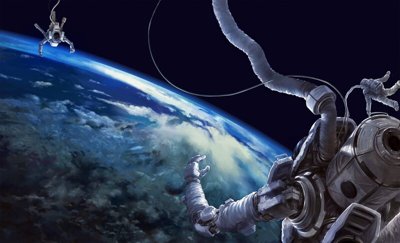 Astronauts in space