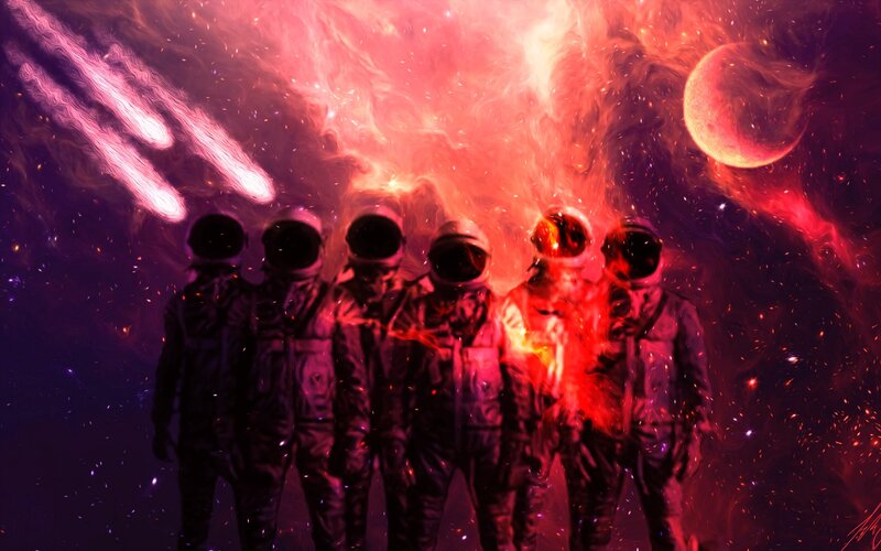 Astronauts in Space — Red