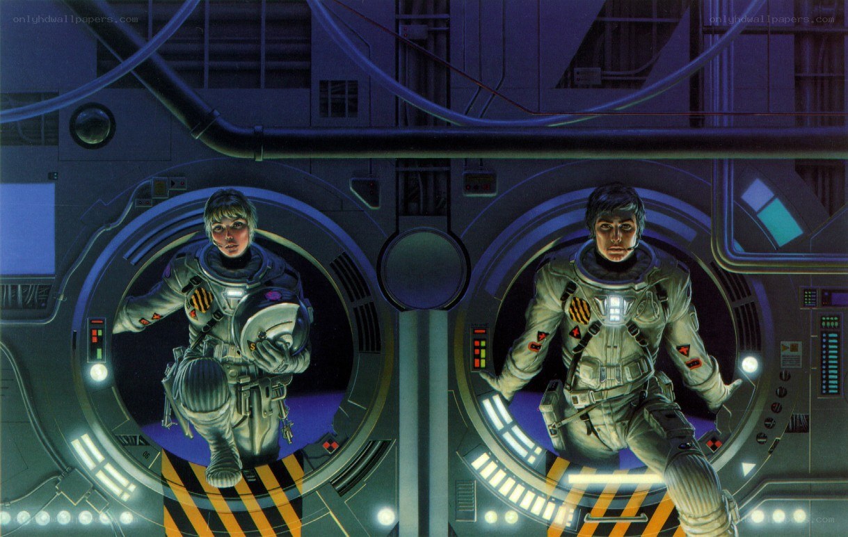 astronauts in space station