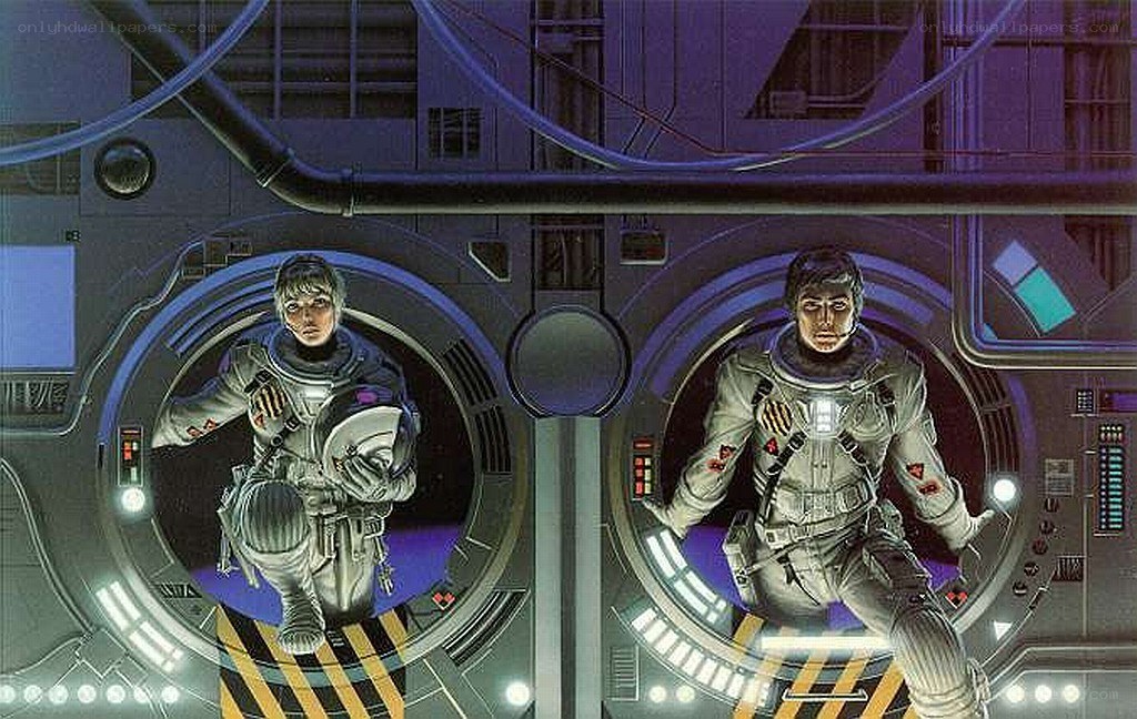 astronauts in space station