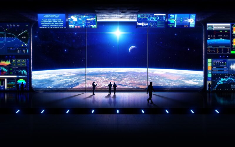 Astronauts in Space Station — Digital Art