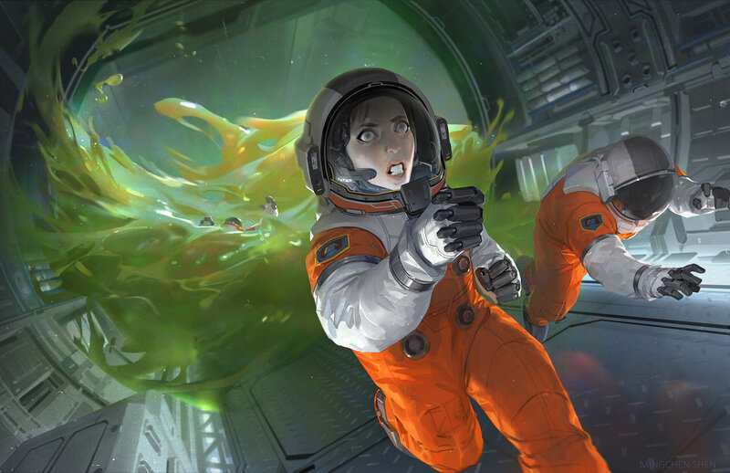 Astronauts in Space Suit — Orange