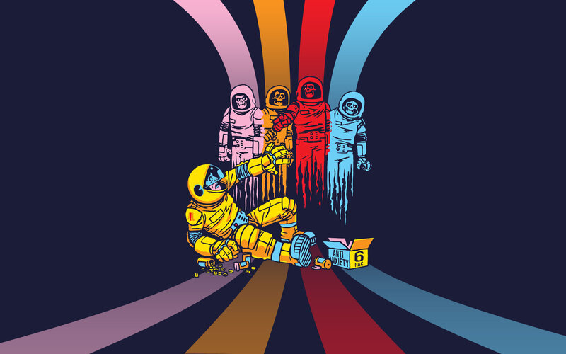 Astronauts in Space Suits — Yellow