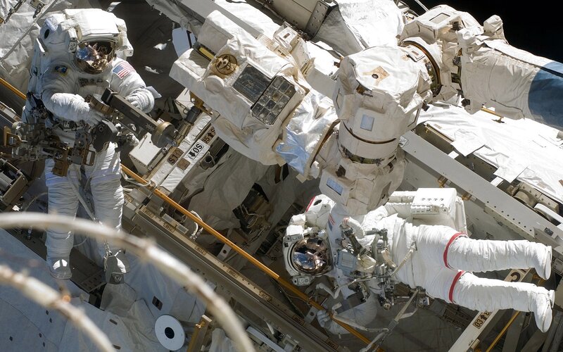 Astronauts in Space — White, Dramatic, Photograph