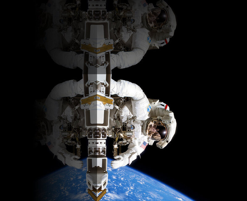 Astronauts in Space — White, Dramatic