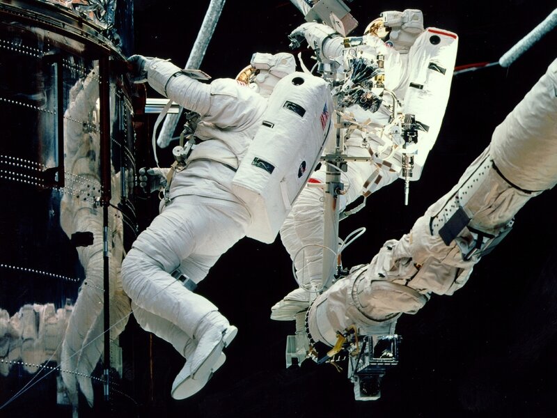 Astronauts in Space — White