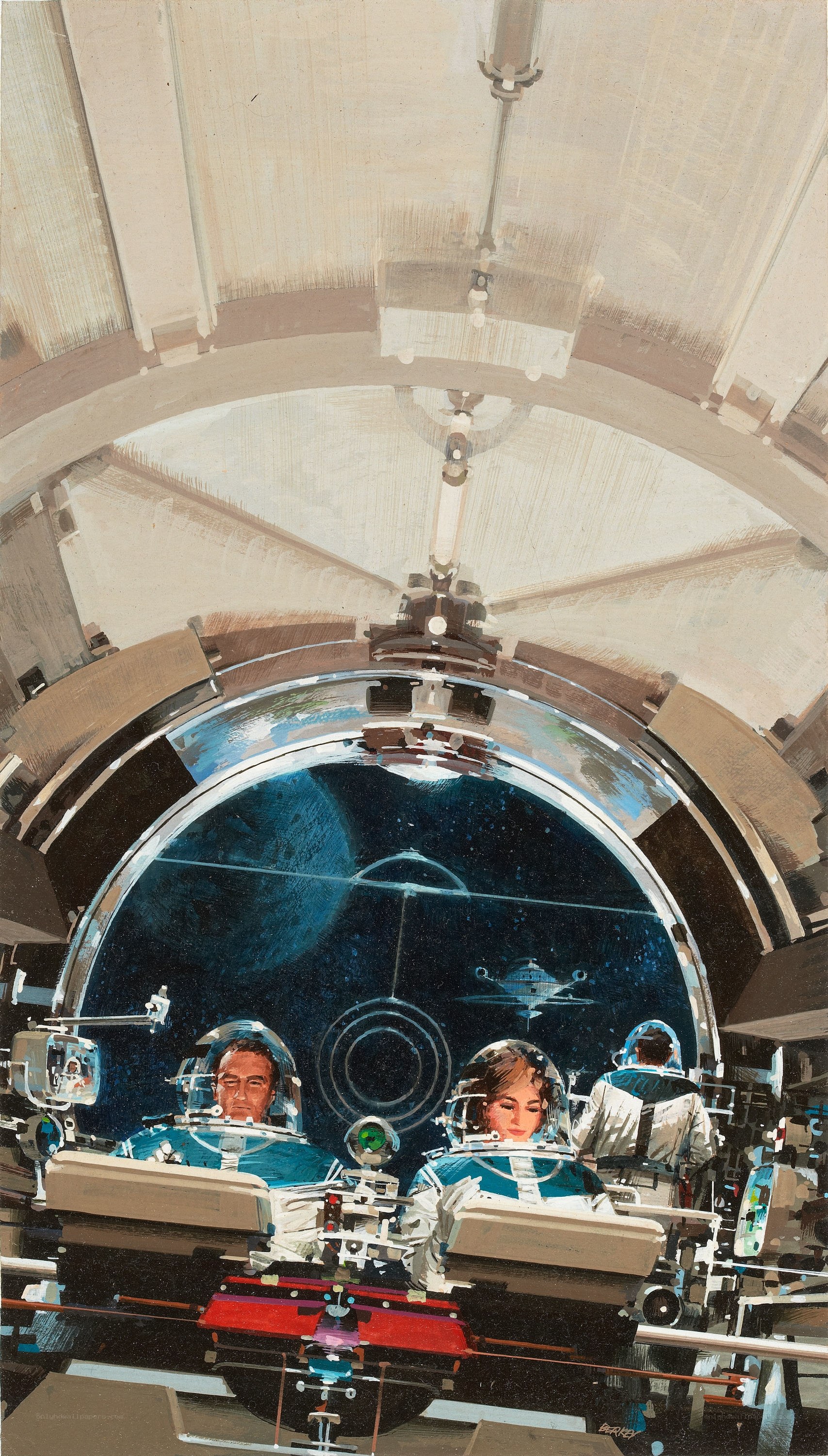 astronauts in spacecraft cockpit