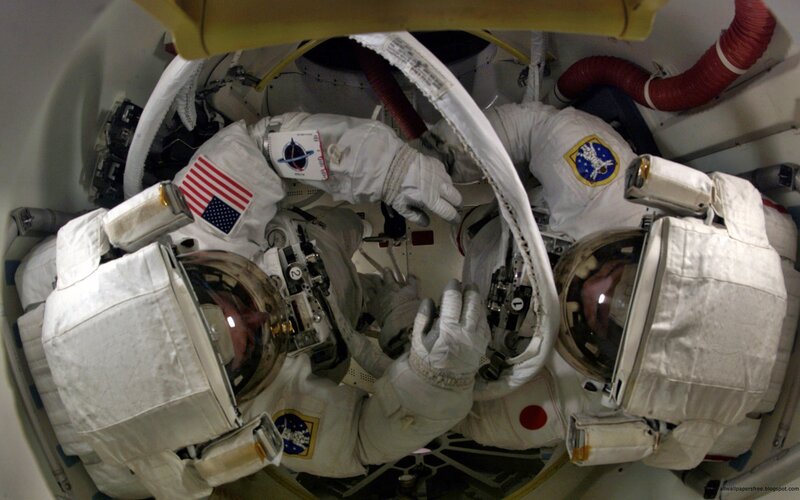 Astronauts in Spacecraft — White