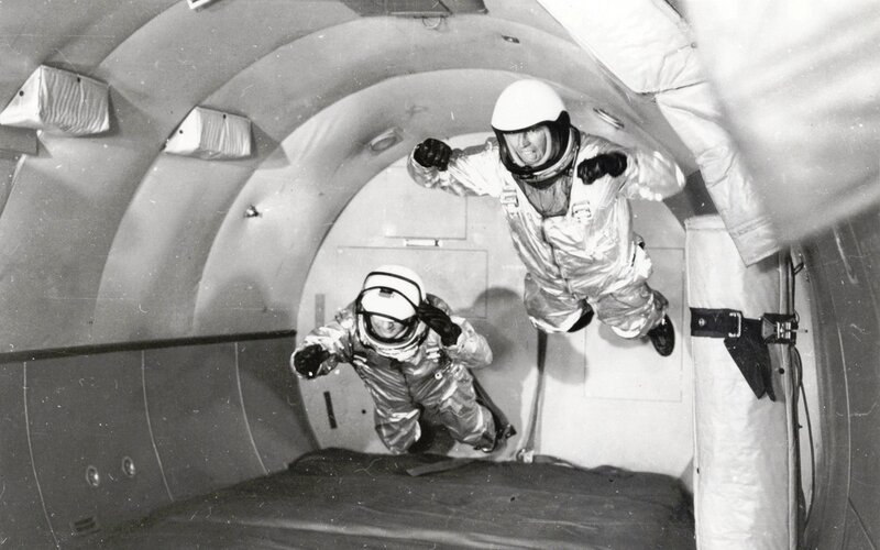 Astronauts in zero gravity