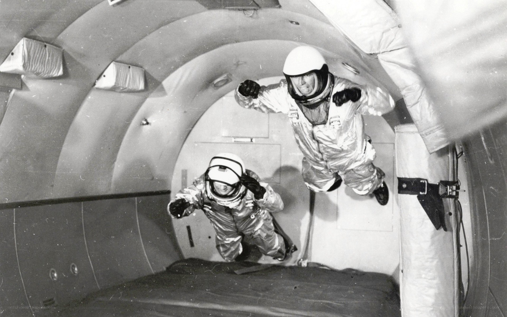 Astronauts in zero gravity