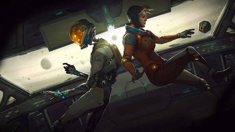 Astronauts in Zero Gravity — Orange