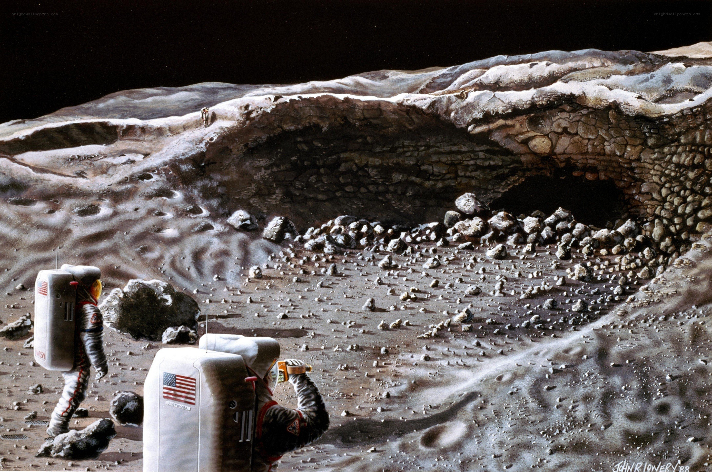 Astronauts on a lunar mission