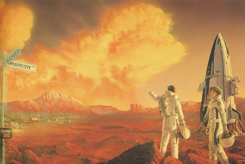 Astronauts on a red planet
