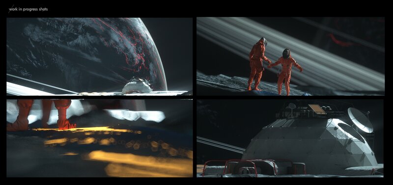 Astronauts on Alien Moon — Black