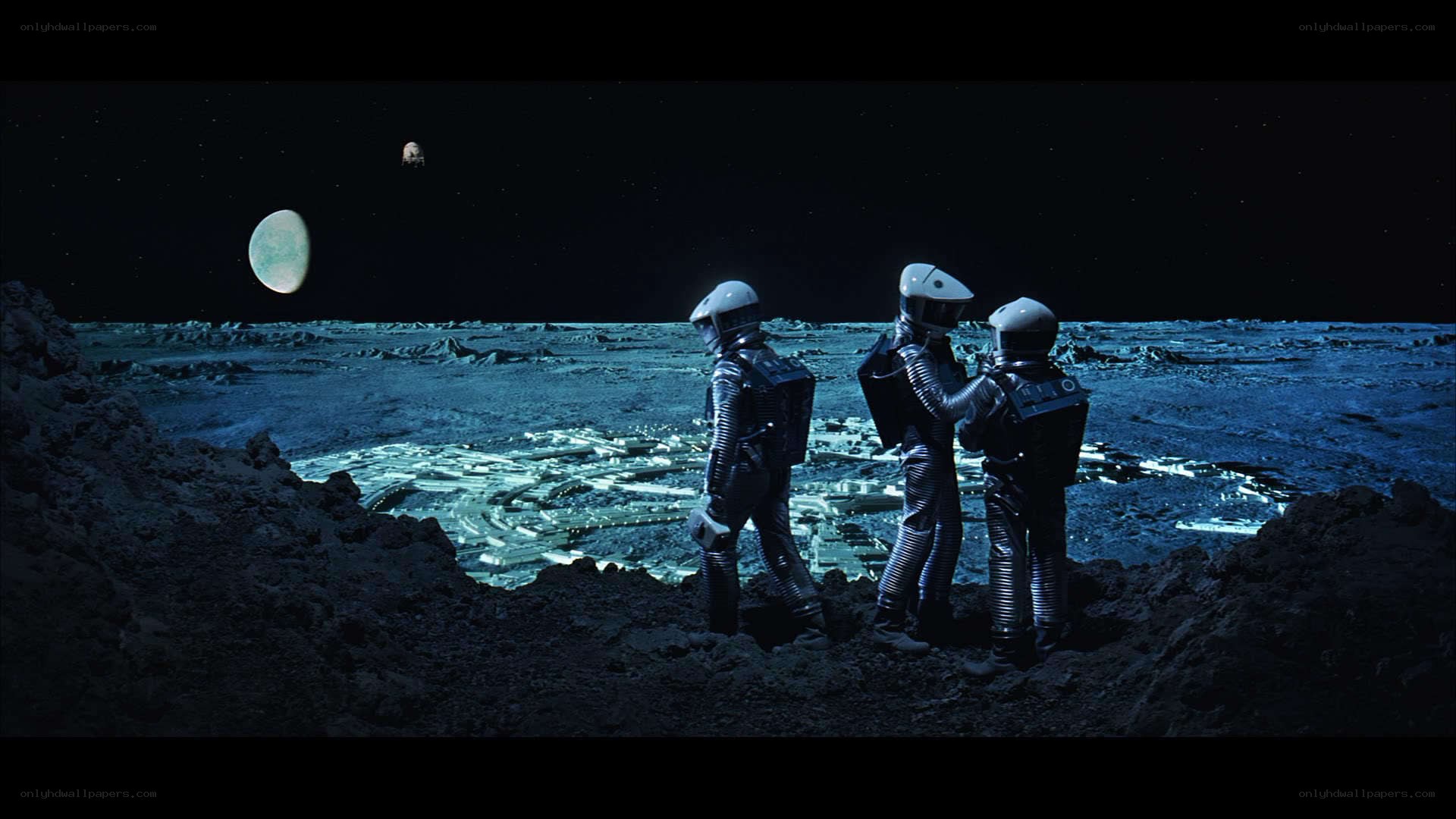 Astronauts on alien moon