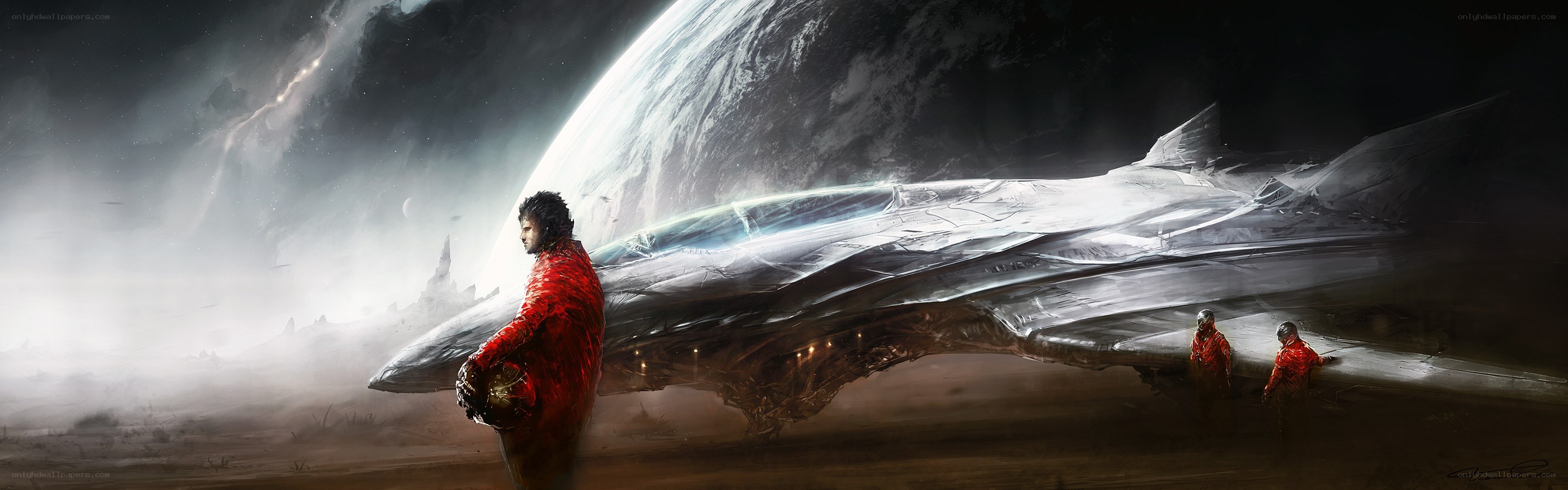 Astronauts on alien planet