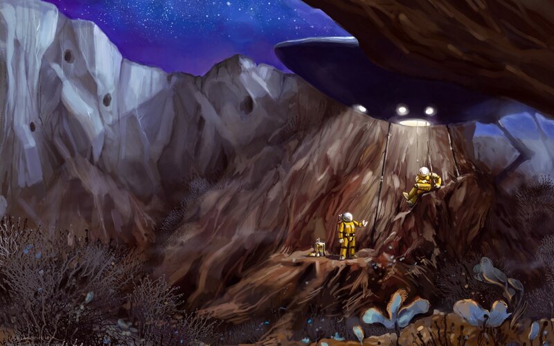 astronauts on alien planet