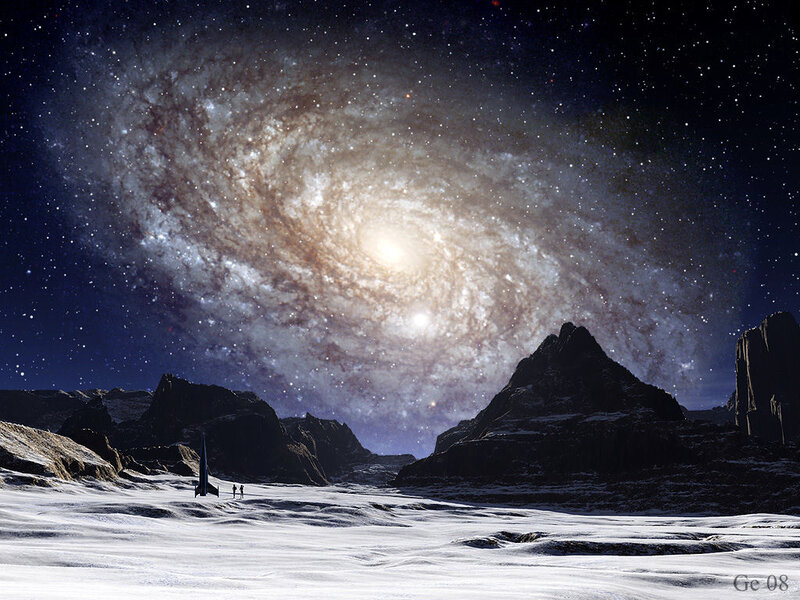 Astronauts on Alien Planet — Black