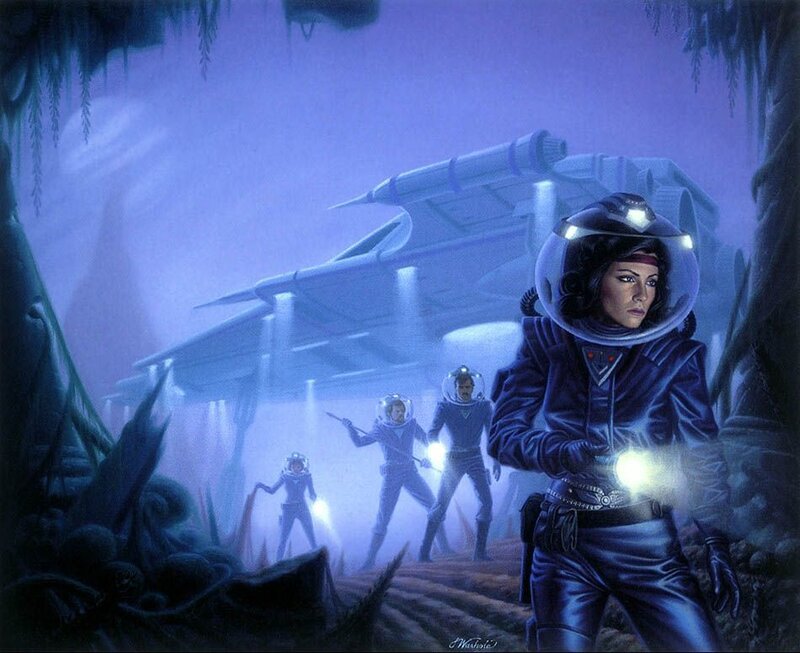 Astronauts on Alien Planet — Blue