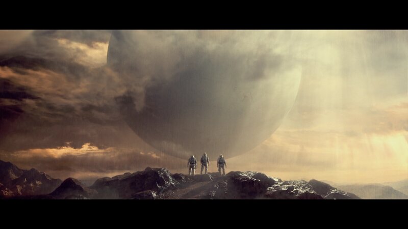 Astronauts on Alien Planet — Brown, Dramatic, Sunset