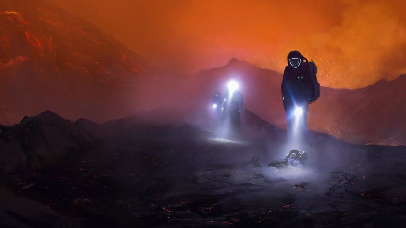 Astronauts on Alien Planet — Orange