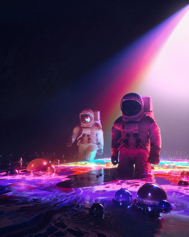 Astronauts on Alien Planet — Purple