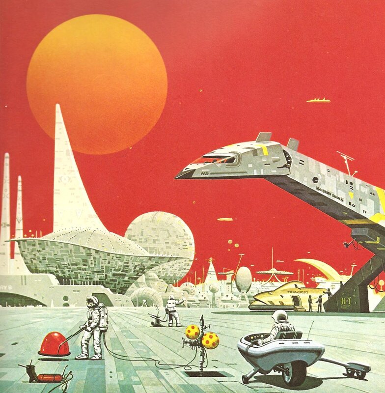 Astronauts on Alien Planet — Red, Dramatic, Sunset