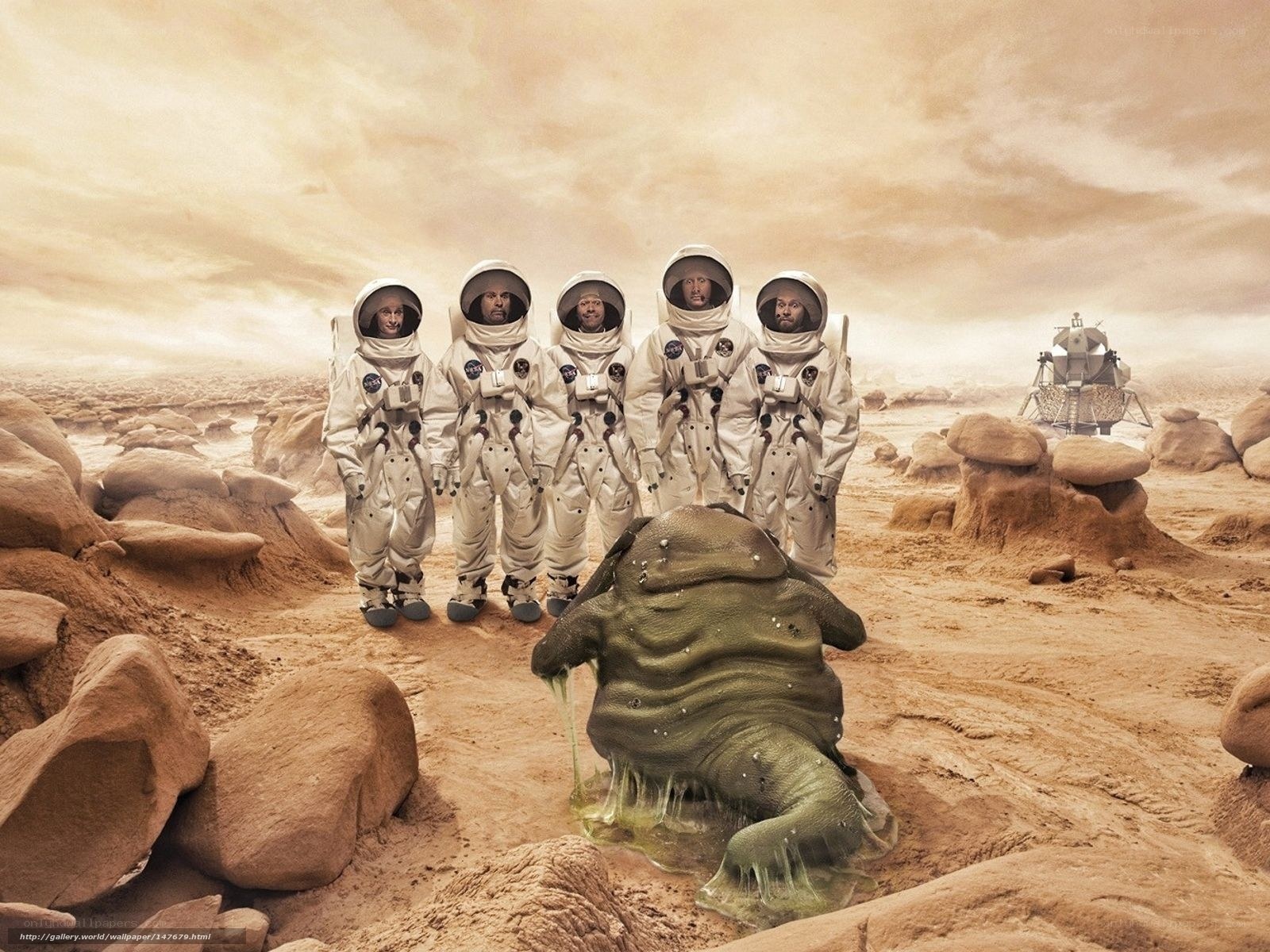 Astronauts on alien planet