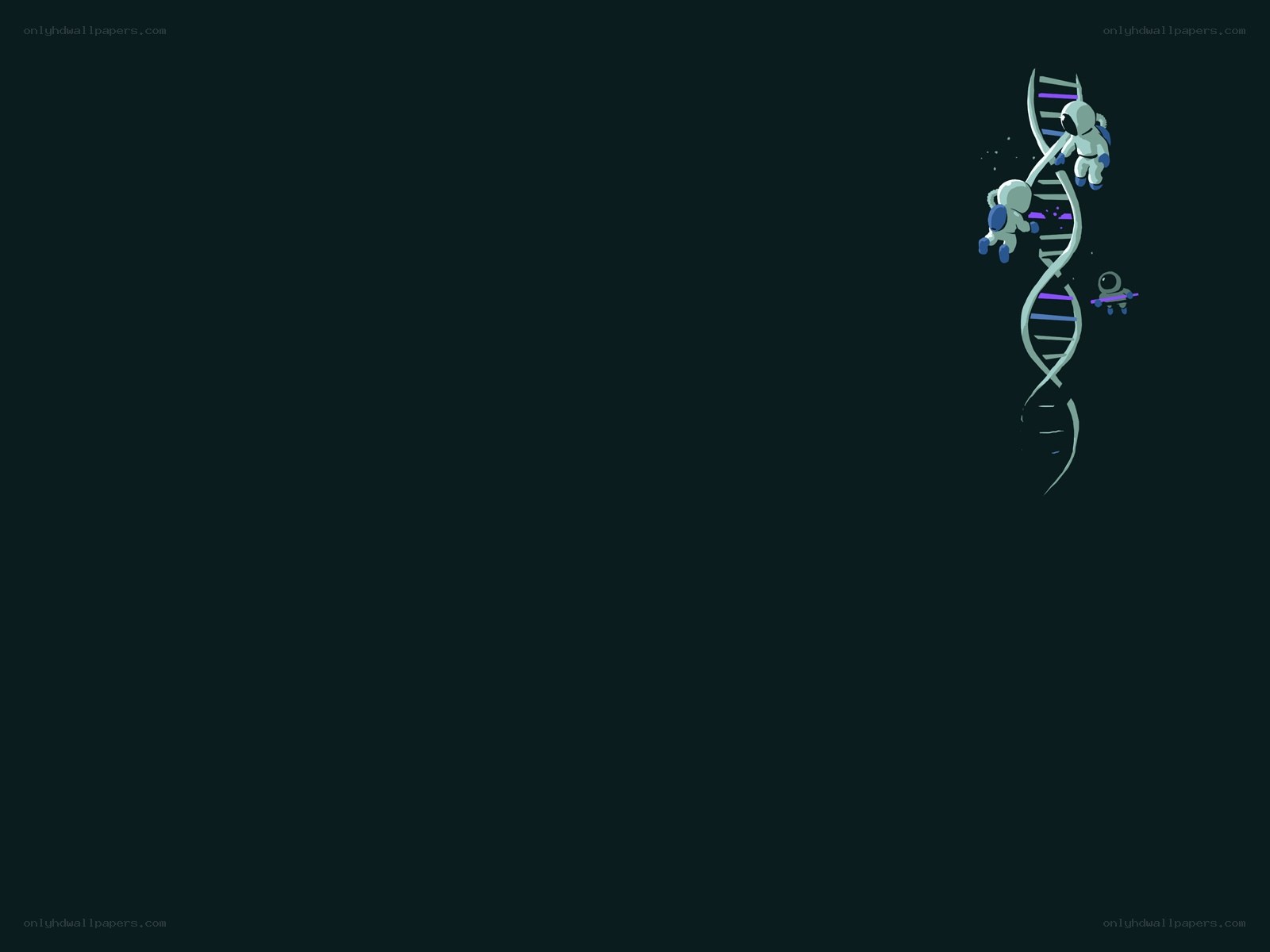 astronauts on DNA helix