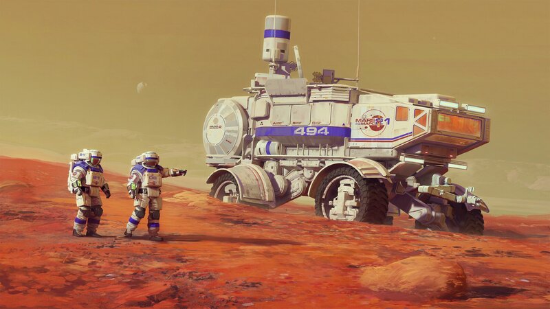 Astronauts on Mars — Red