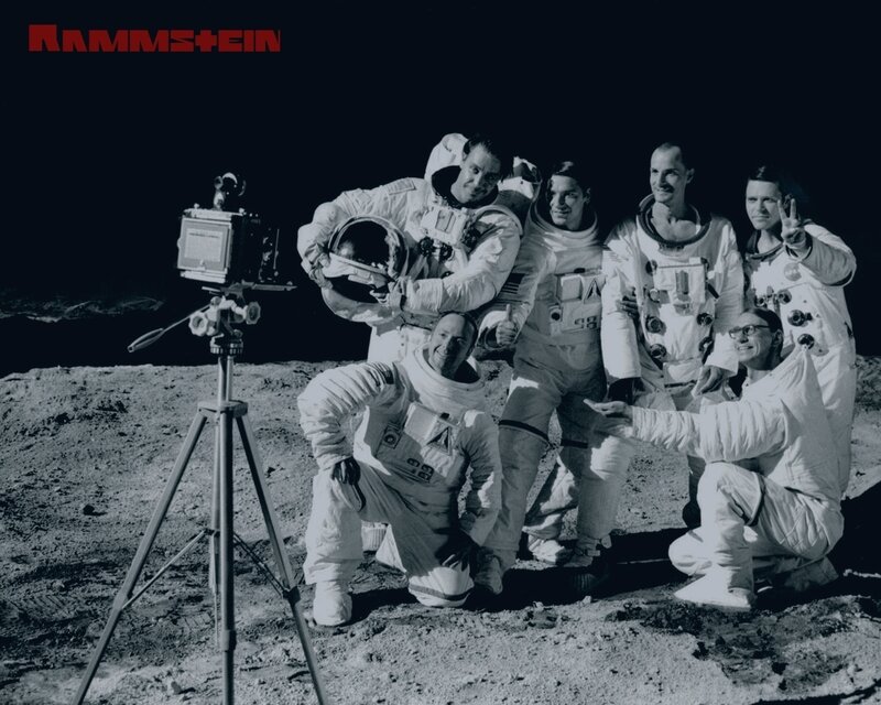 Astronauts on Moon — Black, Dramatic, Night, Photograph