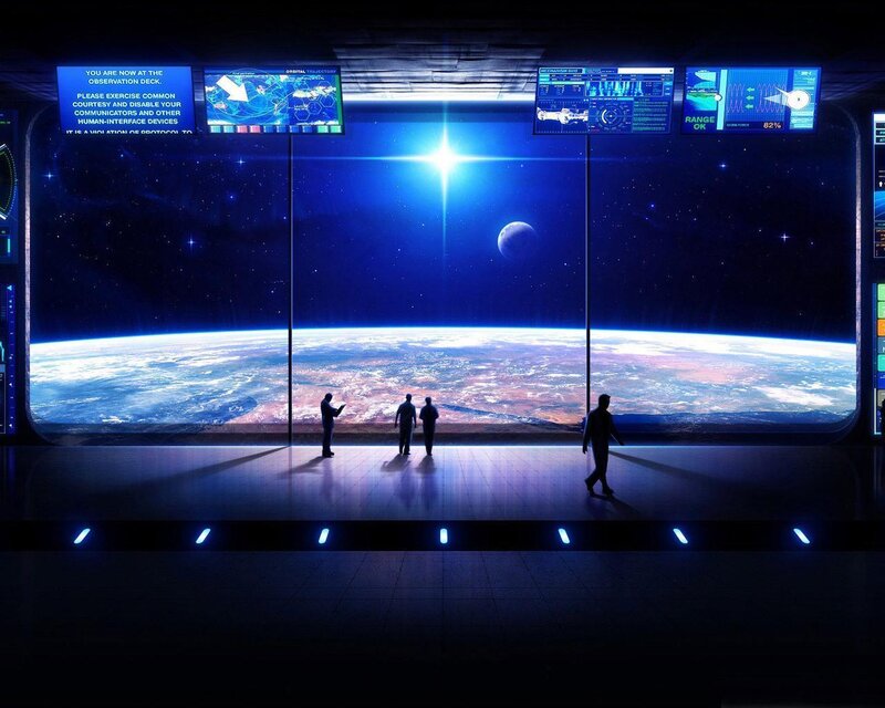 Astronauts on Observation Deck — Blue