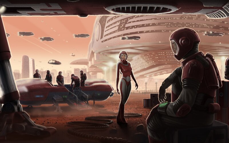 Astronauts on Red Planet