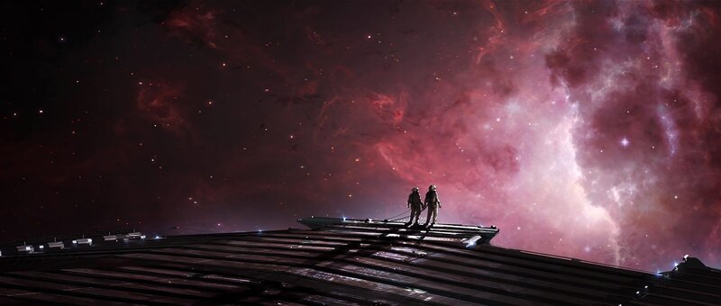 Astronauts on Space Platform