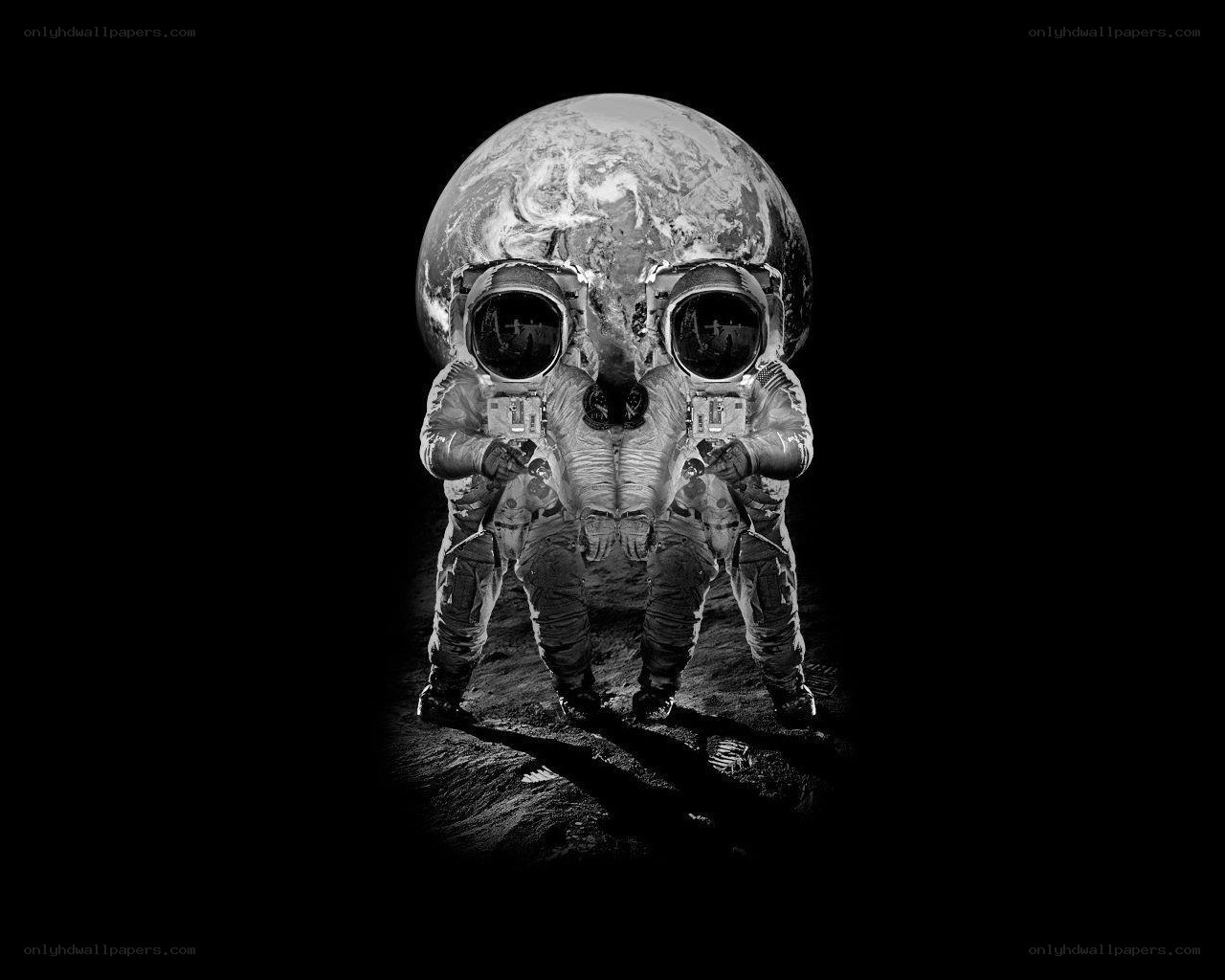 astronauts on the moon