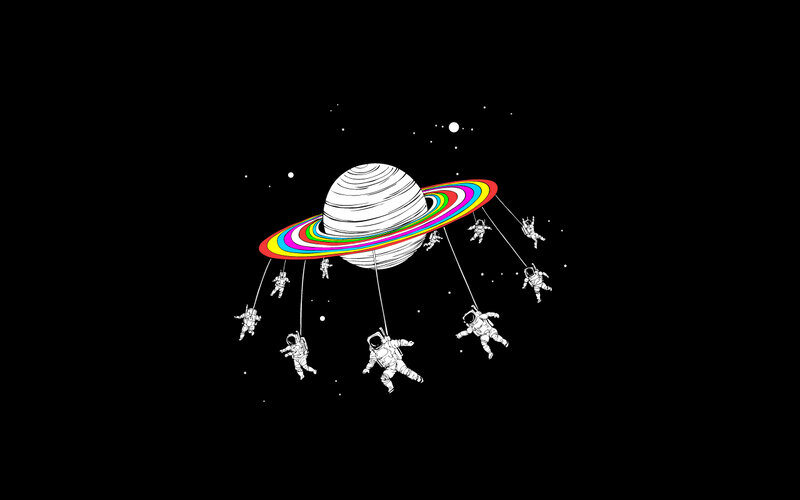 astronauts orbiting planet