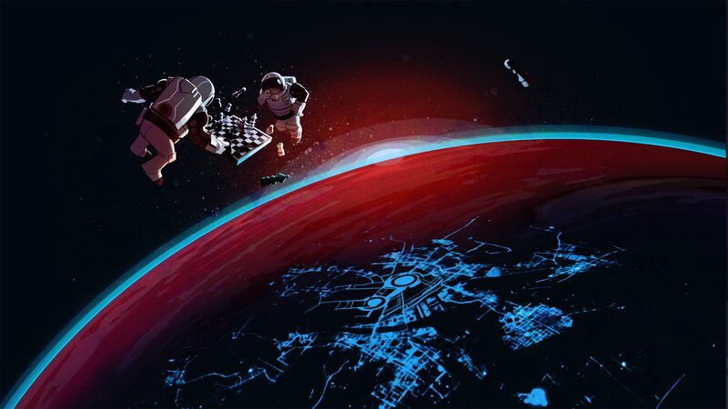 Astronauts Playing Chess